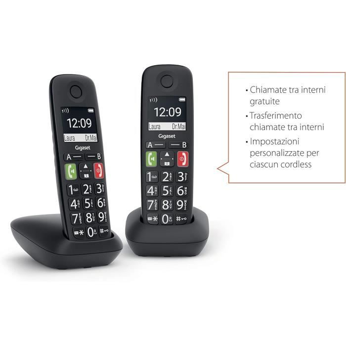Téléphone Fixe Pour Seniors SPC Comfort Kaiser – Grandes Touches, Volume Amplifié, Compatible Appareils Auditifs – Noir, 7609N
