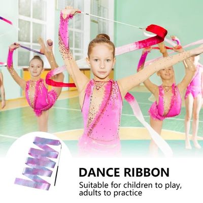 Ruban de Danse,6 Pièces Rubans de Gymnastique Rythmiques 2 Mètres Bâton de  Danse Gym Fitness Rubans Ruban Danse Artistique pour Enfants Art Dance :  : Sports et Loisirs
