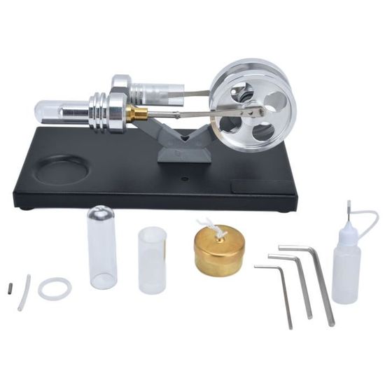 Kit Moteur Stirling Lumivive - Modèle DIY à Monter - Générateur Thermique Avec LED - Décoration Bureau