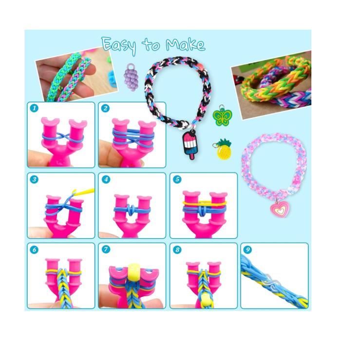 1600+ Elastique Bracelet Kit, 36 Couleurs Bricolage Elastique Enfant  Elastiques pour Bracelets Kit Elastiques Loom Rubber, Perles - Cdiscount  Jeux - Jouets