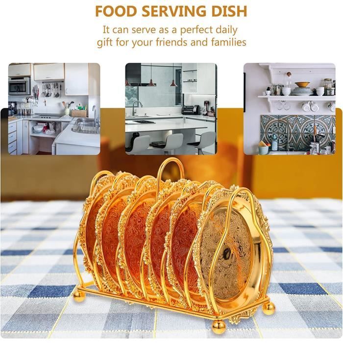 Plateau De Service Métal Argenté Repliable – Idéal Pour Apéro Et Gâteaux – Occasion