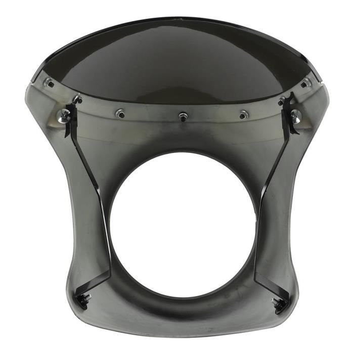 Pare-brise Moto Universel | PC Noir | Pour Phares 5-7 Pouces | Déflecteur Vent | Kit De Montage Complet