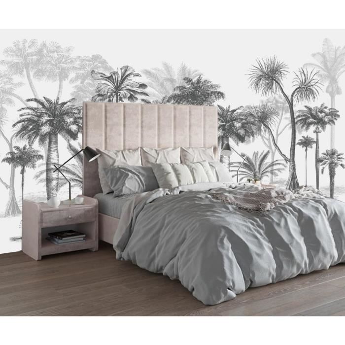 Papier Peint Panoramique Jungle Noir et Blanc 3d Soie, 250x175 cm ...