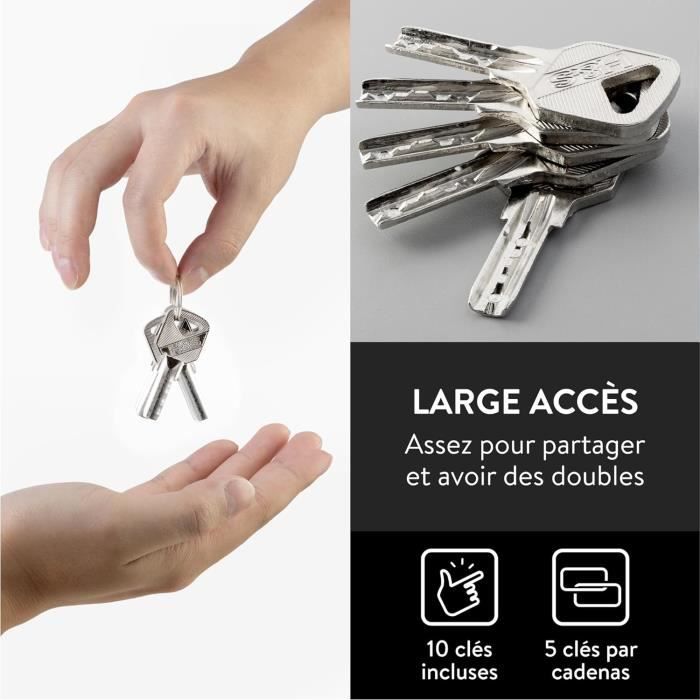Cadenas Haute Sécurité H&S à Clé 60 Mm - Avec 5 Clés, Pour Rangement Robuste | Neuf