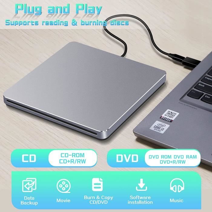 Lecteur de dvd externe usb 3. 0 pour ordinateur portable
