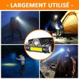 Lampe Frontale LED Rechargeable,Câble USB Inclus,avec 1200mah Batteries,pour Cyclisme,Camping,Randonne-3