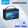 Batterie au lithium fer phosphate UBETTER 12 V 100 Ah - batterie 100 A BMS LiFePO4 - Deux-3