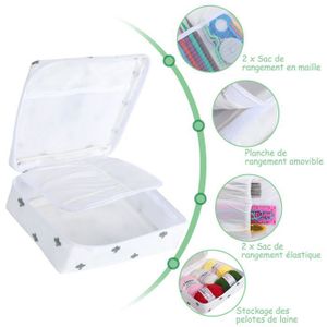 Sac De Rangement Fil Tricot Voyage - Grande Capacité 26,6 X 16,5 X 24,1 Cm Avec Poignée Et Trou(s) De Sortie