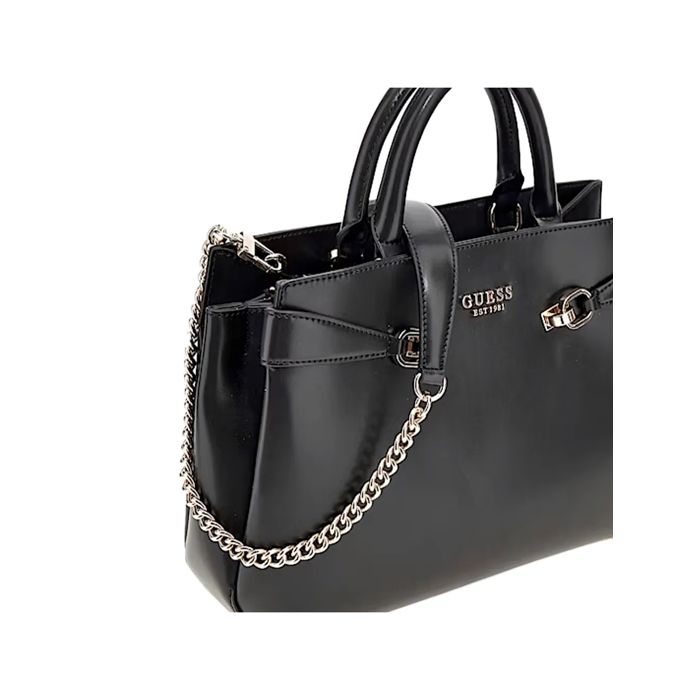 Sac à Main GUESS FLORENCIA - Noir En Simili-cuir - Style Satchel Tendance - Neuf Avec étiquettes