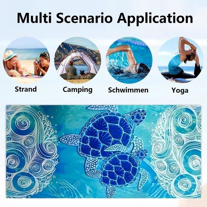 Kiuiom Couverture Absorbante Anti-Sable,Serviette De Plage Tortue