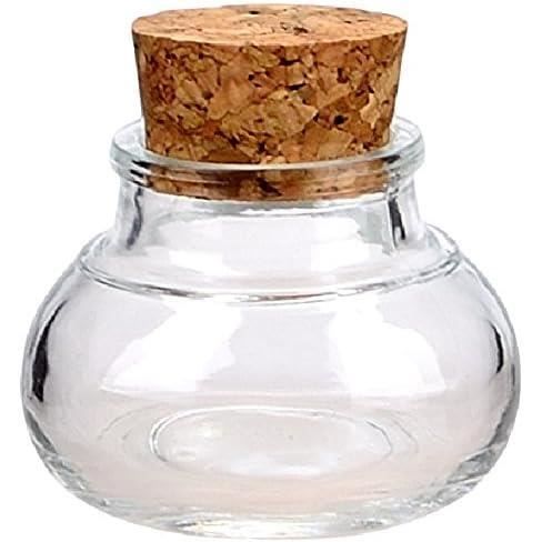 10 Pots En Verre 200ml Avec Bouchons Liège - Bocaux Conserve Transparents - Pour Yaourts, Confitures, Épices