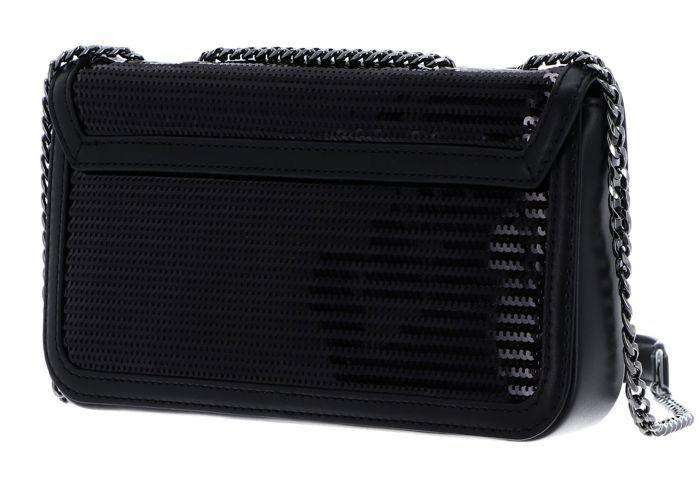 Sac Bandoulière GUESS Amorette Flap Crossbody Noir - 29x16x5 Cm, Sangle Réglable, En Polyuréthane