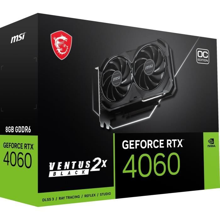 MSI Carte Graphique GeForce RTX 4060 VENTUS 2X NOIR 8G OC Cdiscount Informatique
