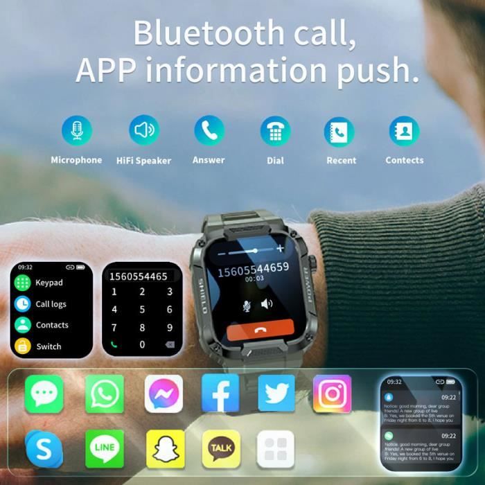 Montre Connectée Femmes Homme M25, 1.85 240*280 Smartwatch avec Appels  Bluetooth Assistant Vocal-Fitness Tracker-IP68 Etanche-Noir - Cdiscount  Téléphonie