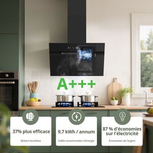Hotte Aspirante KKT KOLBE TEL350S – 60cm, Noire, Encastrable, Recyclage, Classe B