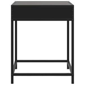 Table de Chevet, avec Éclairage LED Réglable et avec Tiroirs, pour Chambre, Salon, Style Moderne, Blanc Nuage - Maison