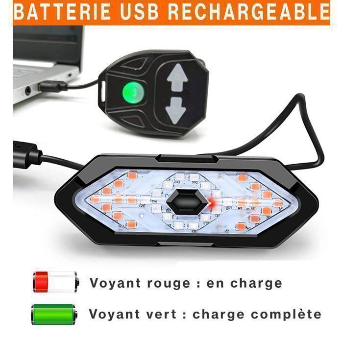 Feu et clignotant arrière sans fil rechargeable USB pour vélo – Mjc & co-shop
