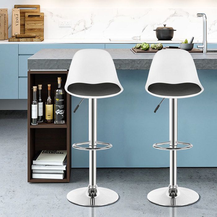 Tabourets de Bar Lot de 4 pivotant- Lot de 4 chaises de Bar réglable, Réglable en Hauteur et Rotative à 360°,Robuste et Ultra Silencieux-4pc-B noir pur
