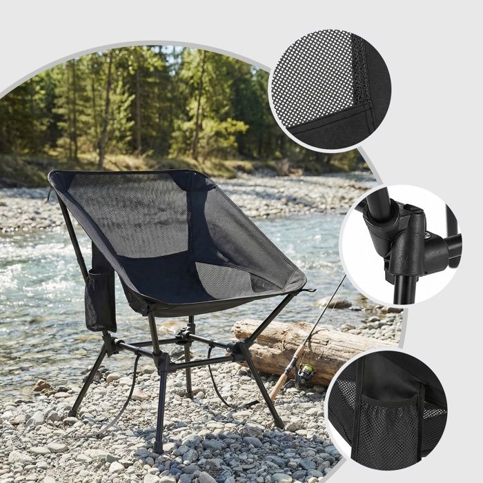 Qeedo Chaise De Camping Johnny XL – Lot De 2, Supporte 150 Kg, Porte-gobelet, Assise Confortable, Pliable Rapidement