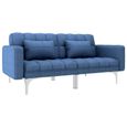 7678®Bon Canapé-lit Scandinave,Canapé d'angle Réversible Convertible Sofa de salon de Haute qualité Bleu Tissu-0