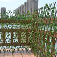 Cloture grillage,Clôture de jardin artificielle rétractable en faux lierre,barrière d'intimité extensible,vigne en bois -A-0