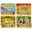 Puzzles du zoo en bois - VILAC - 4 puzzles de 6 pièces - Thème Animaux - Pour enfants de 2 ans et plus-0