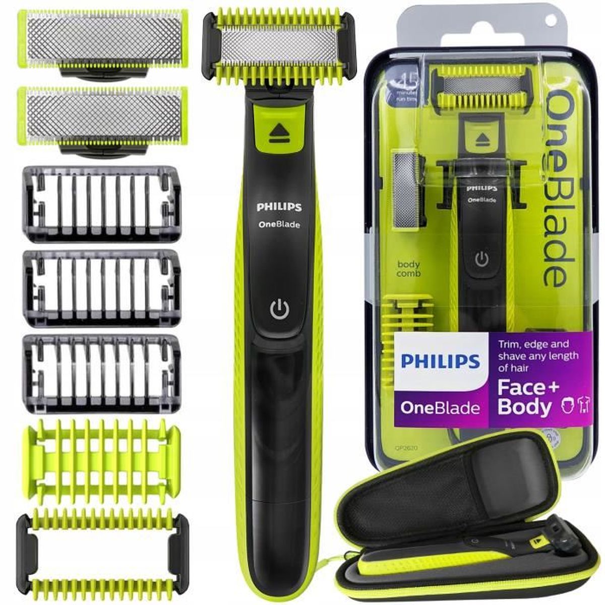 PHILIPS ONEBLADE QP2620/20 Rasoir à barbe et à corps avec accessoires Cdiscount Electroménager