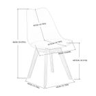 EGGREE Lot de 4 chaises de salle à manger design contemporain scandinave - Brun