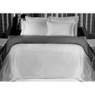 Housse de couette Satin de Coton 120 fils - 240x260 - Gris perle/gris foncé - SALOME PRESTIGE