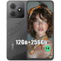 Téléphone Portable Oscal FLAT 2 6,56 pouces 12(4+8)Go RAM 256Go/SD 2To 13MP 5000mAh Android 14 Dual SIM - Noir