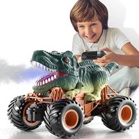 Voiture Dinosaure Télécommandée pour Enfants, Monster Trucks pour Garçons, Jouets à l'échelle, RC Roues Motrices pour âgés de 5-12