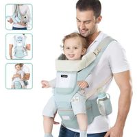 Porte-bébé Ergonomique avec Siège Capuche Amovible Coton Confortable Respirant Réglable Cadeau Naissance pour Nouveau-Né 0-36 Mois