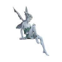 DAMILY® Statue de fée Figurine Fée ornement de jardin résine artisanat aménagement paysager décoration de cour -Blanc - 22CM