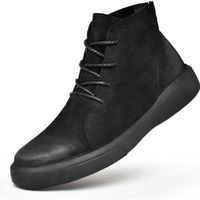 Bottines homme - Chaussures Cuir Haut-dessus - Noir - Lacets - Haute