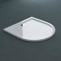 Receveur de douche demi-cercle acrylique blanc Sogood Faro04 90x90x4cm avec bonde AL01