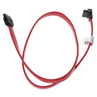 vhbw Câble SATA droit vers coudé à 90° pour disque dur - Câble de connexion, 50 cm, noir / rouge