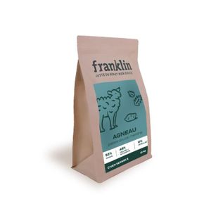 CROQUETTES Franklin – Croquette Hypoallergénique Chien – 12 kg – Sans Cereales – Estomacs Sensibles – Agneau, Patate Douce, Menthe