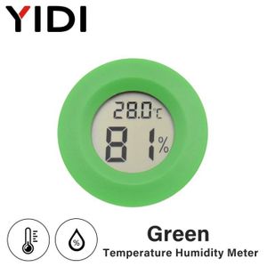 MESURE THERMIQUE Mini capteur numérique LCD de température,jauge,testeur d'humidité,détecteur,mesure à domicile,hygromètre,intérieur - Round Green