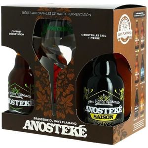 BIERE Coffret Bière ANOSTEKE 4 X 33 cl + 1 Verre