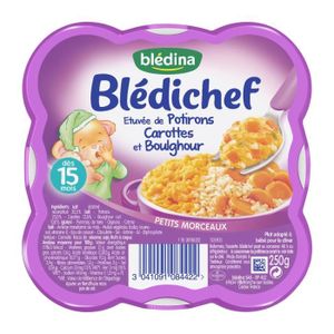 Blédina Blédichef, Repas Bébé, Dès 15 Mois, Tajine de Poulet au Citron et  Coriandre, 250g