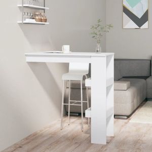 MANGE-DEBOUT FDIT Table bar mural Blanc Brillant 102x45x103,5cm Bois d'ingénierie - FDI7843872017478