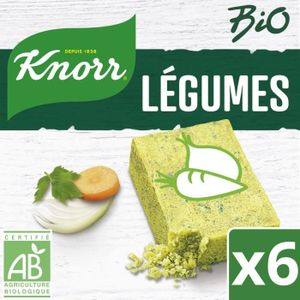 BOUILLON & FOND LOT DE 2 - KNORR - Bouillon de Légumes Bio - Bouillons - boite de 6 tablettes - 60 g