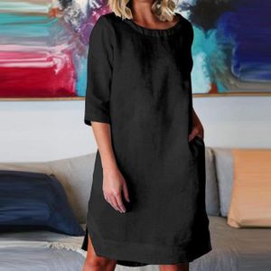 robe noire en lin