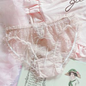 CULOTTE - SLIP Culotte-slip,Lolita Lolita en dentelle transparente de style japonais pour filles,sous-vêtements fins,doux,rose- Dark Gray[A]