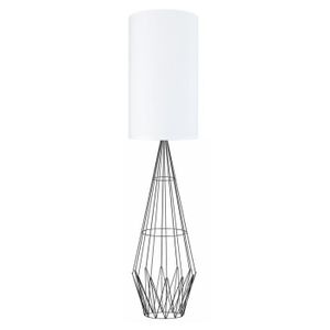 LAMPADAIRE TOSEL Lampadaire 1 lumière - luminaire intérieur - tissu  blanc - Style vintage - H165cm L30cm P30cm