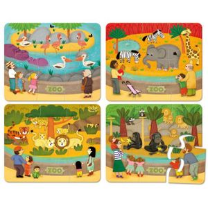 PUZZLE Puzzles du zoo en bois - VILAC - 4 puzzles de 6 pi