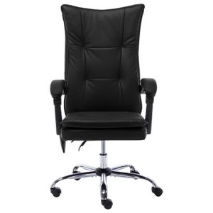 CHAISE DE BUREAU Chaise de bureau de massage - VINGVO - SWT20356 - Simili - Noir - Fonction chauffante