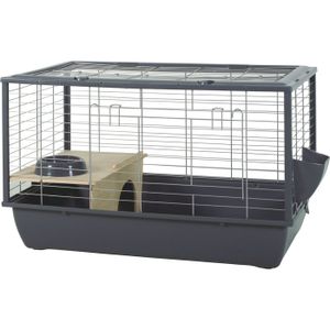 ZOLUX Cage grillagée cochon d'inde et rongeur Néolife - 80 x 52,5 x 48 cm - Gris