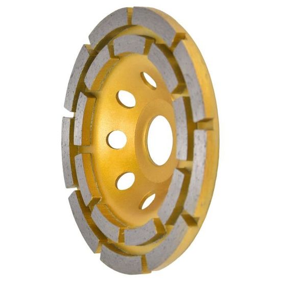 Meule Diamantée 125 Mm X 22.23 Mm Pour Meuleuse D'angle - Double Rangée Pour Béton, Pierre, Granit, Colle à Carrelage