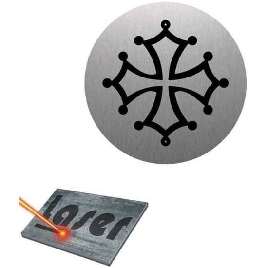 Plaque Gravée Main De Fatma 8cm - Adhésif 3M Aluminium Brossé